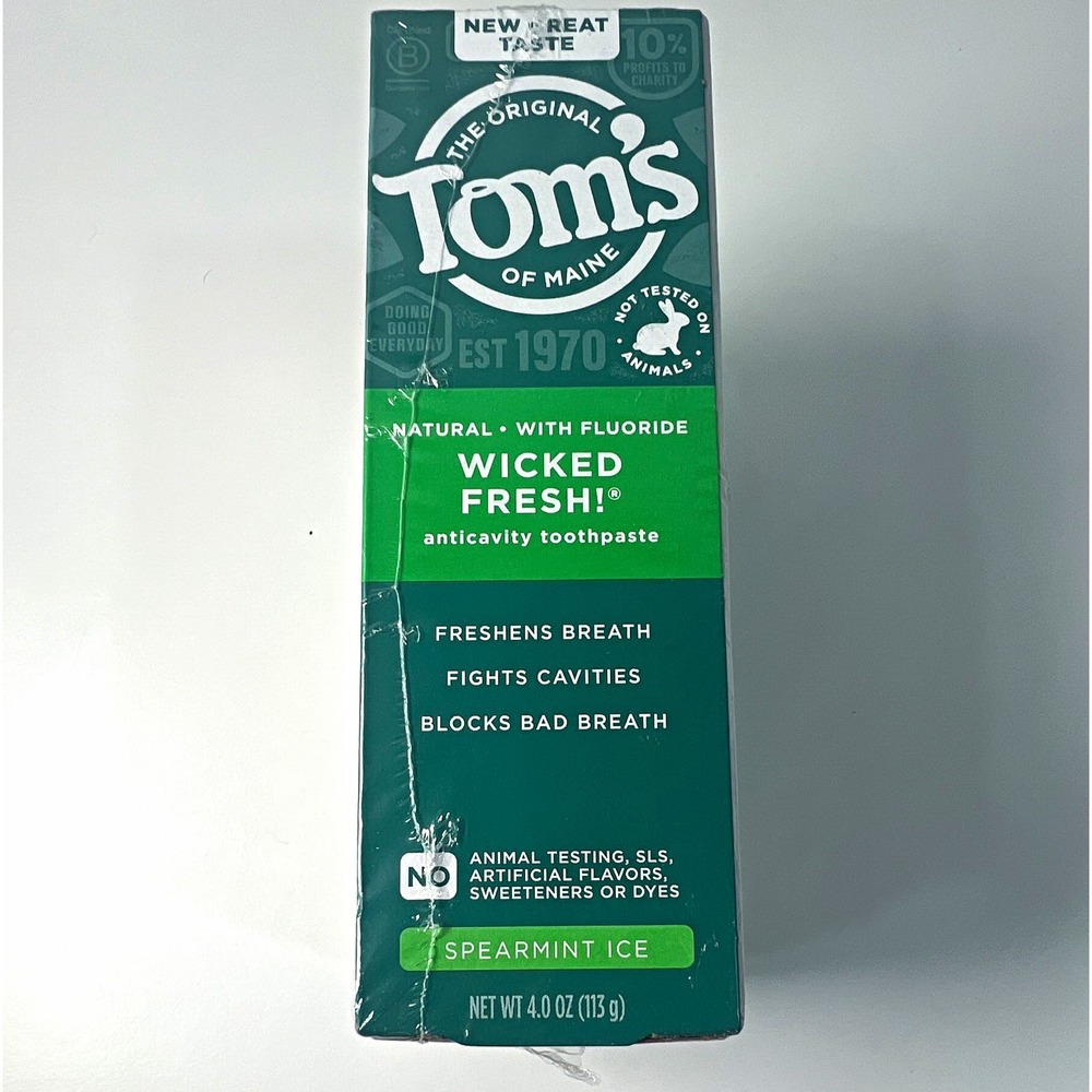 Tom's of Maine Wicked Fresh Fluoride Spearmint Ice 4oz 3-Pack EXP 04/28